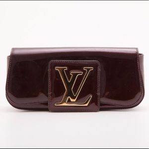 Louis Vuitton Sobe Patent Lthr Clutch Amarante